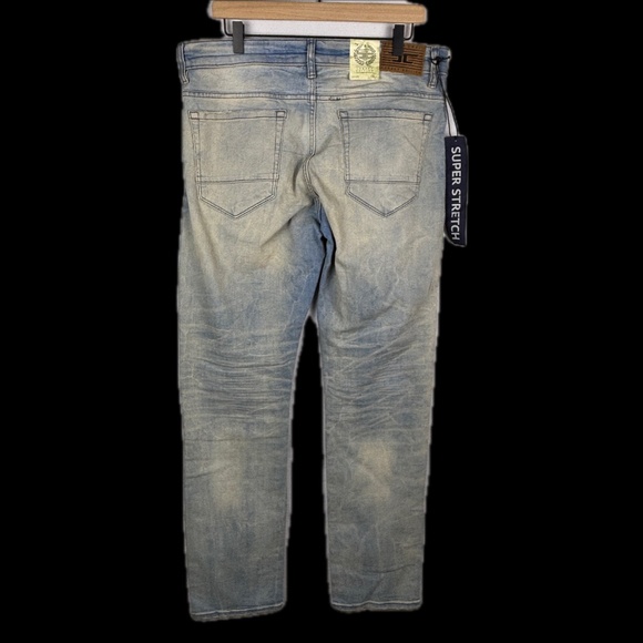 Jordan Craig Men Collins Distressed Ripped Denim Jeans 34/34 Blue Legacy Stretch - Picture 2 of 16